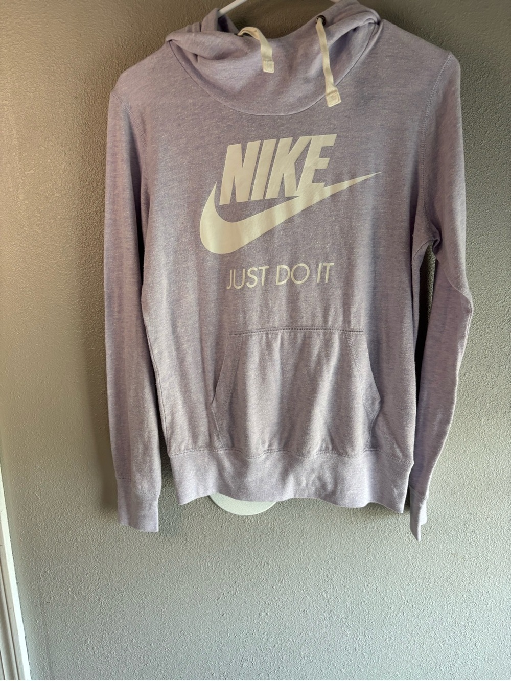 Nike Women’s Lavender V-Neck Hoodie with White Logo